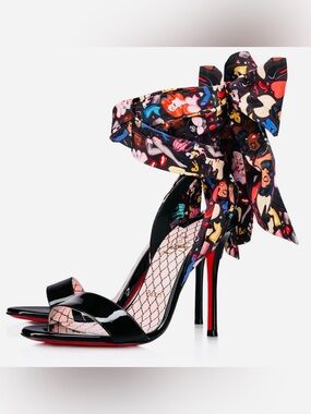 AUTHENTIC Christian Louboutin Fetish Du Desert 100 sandals ❤️🖤❤️